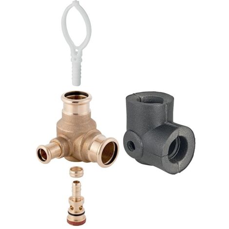 Geberit Mapress Anschlussset für innenliegende Zirkulation, D 28mm, D1 15mm, Rotguss bleifrei