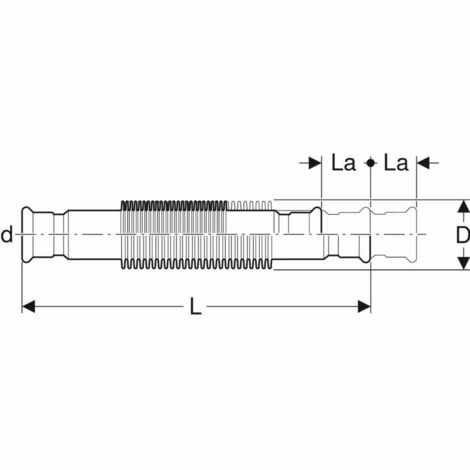 Geberit Mapress C-Stahl Axialkompensator mit Pressmuffen,  DN 32, 23936