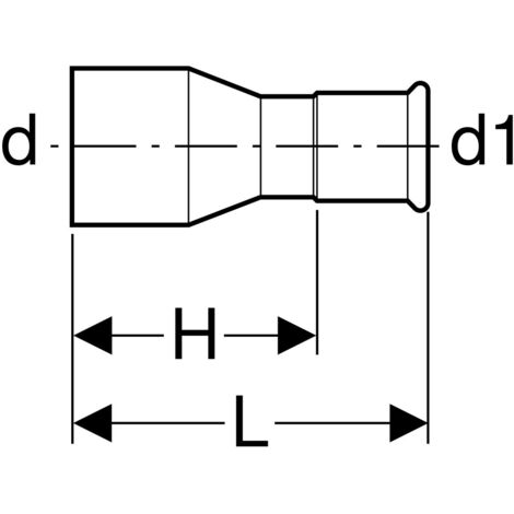 Geberit Mapress C-Stahl Reduktion mit Einschubende,  DN 25 / 12,  dø 28 mm, 22307