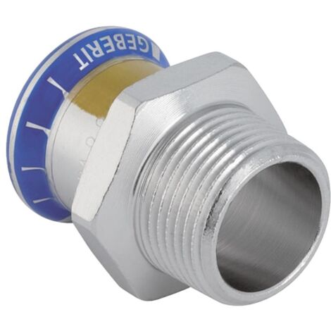 Geberit Mapress Edelstahl Übergang mit Außengewinde, Gas, d 15mm, R 1/2"