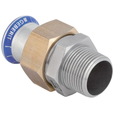 Geberit Mapress Edelstahl Übergangsverschraubung mit Außengewinde d 15mm, R 1/2″
