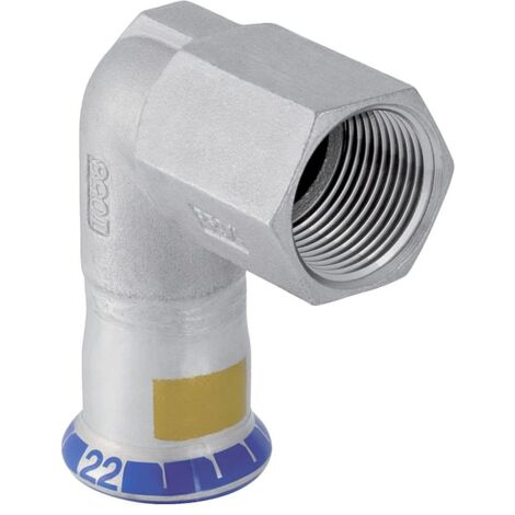 Geberit Mapress Edelstahl Übergangswinkel 90 Grad mit Innengewinde, Gas, D 28mm, Rp 1"