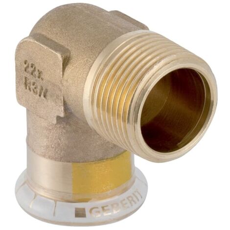 Geberit Mapress Kupfer Übergangswinkel 90 Grad mit Außengewinde Gas CW602N, d 18mm, R 1/2″