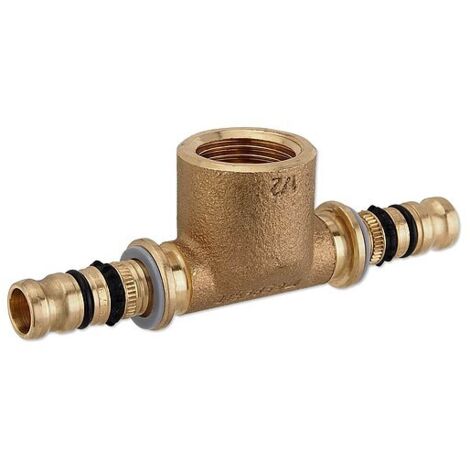 GEBERIT Mepla Press-T-Stück 16 x 2,25 mm - 1/2 Zoll IG - 16 x 2,25 mm - 601.360.00.5