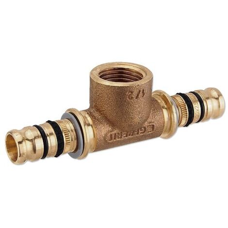 GEBERIT Mepla Press-T-Stück 20 x 2,5 mm - 1/2 Zoll IG - 20 x 2,5 mm - 602.360.00.5