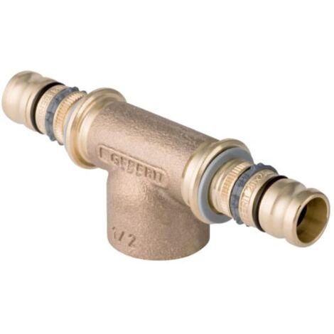 Geberit Mepla T-Stück mit Innengewinde, D 26mm, Rp 1/2", D1 26mm, Rotguss bleifrei