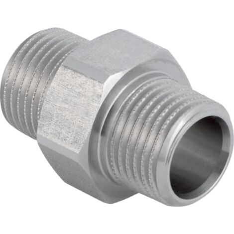 Geberit Mepla Übergang mit Außengewinde MF 1/2" und Außengewinde, Edelstahl, 632.005.00.1