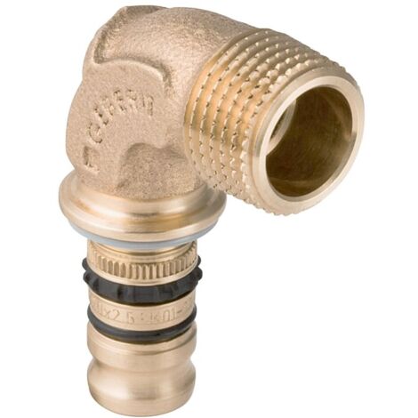 Geberit Mepla Übergangsbogen 90 Grad mit Außengewinde, d 16mm, R 3/4″, Rotguss bleifrei
