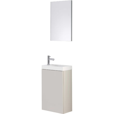 Geberit – Meuble lave-mains Tortora Duofix avec miroir – Profondeur 22 cm – Épaisseur 18 mm – Lave-main réversible synthétique blanc