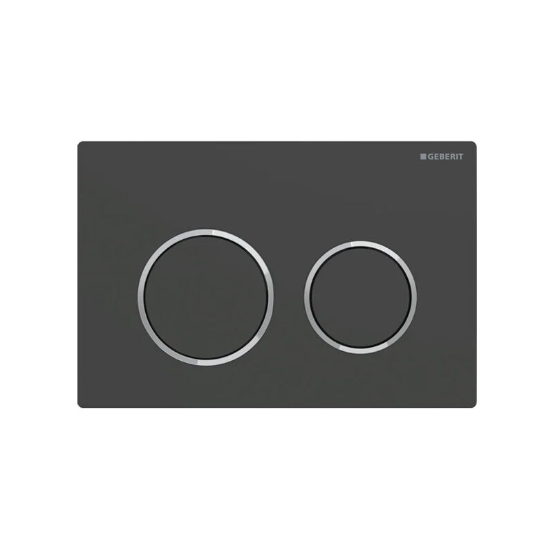 Omega20 Dual Flush Plate - Matt Black/Chrome - Geberit