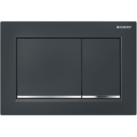 Geberit Omega30 Dual Flush Plate - Black/Gloss Chrome