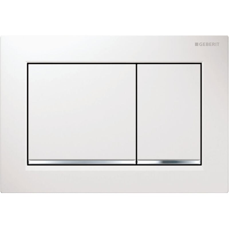 Geberit - Omega30 Dual Flush Plate - White/Gloss Chrome