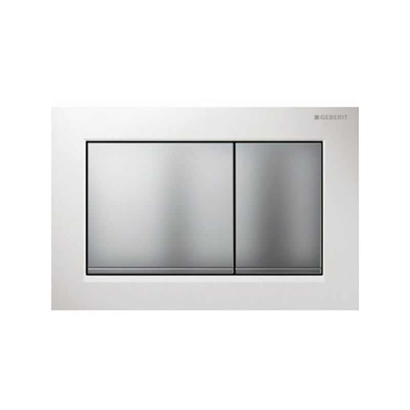 Omega30 Dual Flush Plate - White/Matt Chrome - Geberit