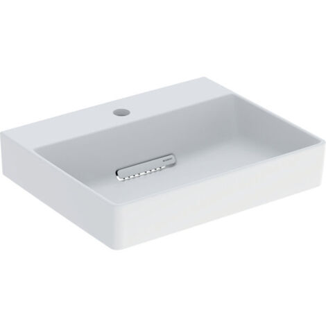 Geberit ONE Aufsatzwaschtisch, Abgang horizontal, weiß matt,