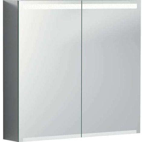 KERAMAG Geberit Option Armoire de toilette avec éclairage, deux portes,