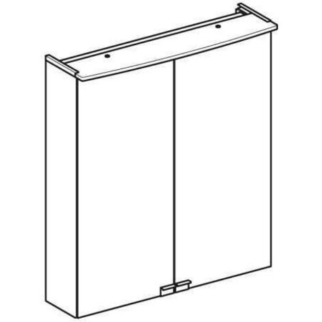 Geberit Option Basic Spiegelschrank mit Beleuchtung, zwei Türen,