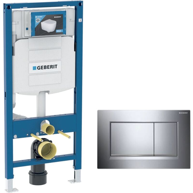 Pack Geberit DuoFix 320 + Plaque de Commande Sigma 30 Chrome Brillant/Chrome Mat (SETUP320-PRO6)