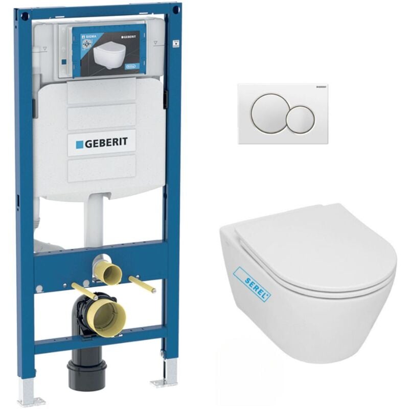 Pack WC Bati-support Geberit + WC sans bride Serel SP27