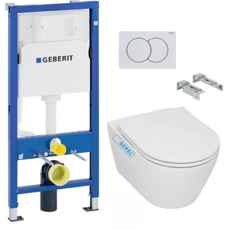 Geberit - Pack wc Bati-support + wc sans bride Serel SP27