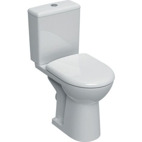 Geberit – Pack WC surélevé 46cm – Cuvette Rimfree sans bride – Sortie horizontale – Abattant en duroplast à fermeture ralentie