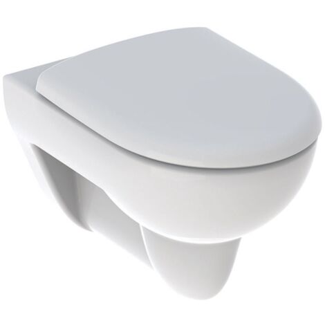 Geberit – Pack WC suspendu Rénova à fond plat avec abattant en duroplast – Cuvette surélevée 41cm – Volume 6/5L selon EN 997