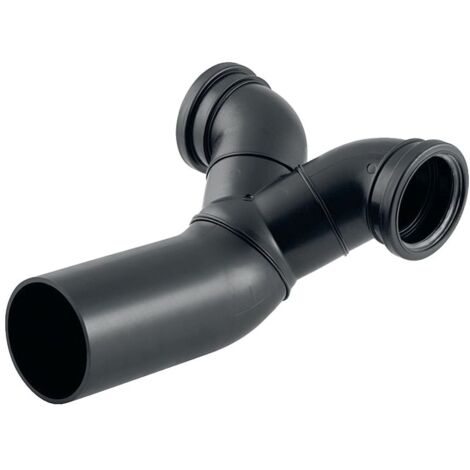 Geberit PE Doppelanschlussbogen 90 Grad gekröpft, für Wand-WC d 110mm, d1 90mm