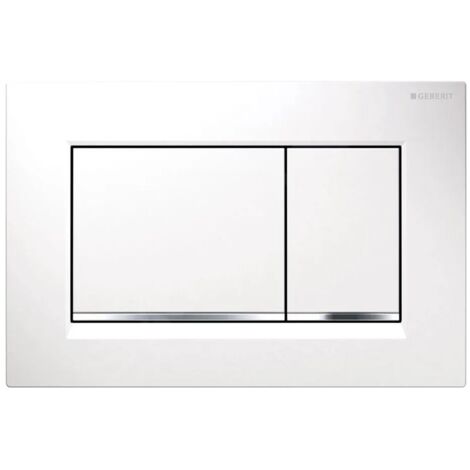 Geberit placca di comando Sigma 30 doppio tasto bianco/cromato lucido