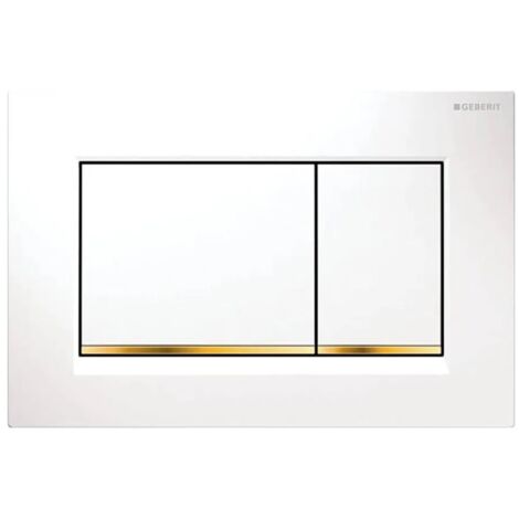 Geberit placca di comando Sigma 30 doppio tasto bianco/oro