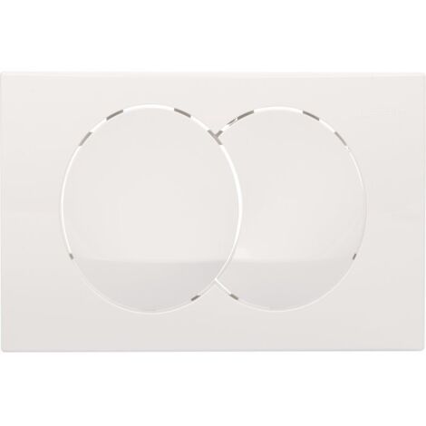 Geberit – Plaque de commande WC Delta 20 – Finition métal blanche – Chasse d'eau double touche 3L/6L – Dimensions 164x246x31mm - Delta20
