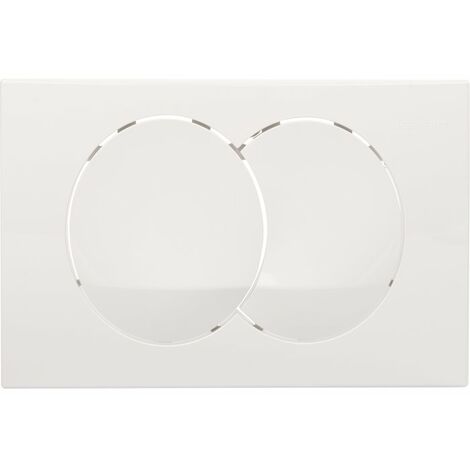 Geberit – Plaque de commande WC Delta 20 – Finition métal blanche – Chasse d'eau double touche 3L/6L – Dimensions 164x246x31mm - Delta20