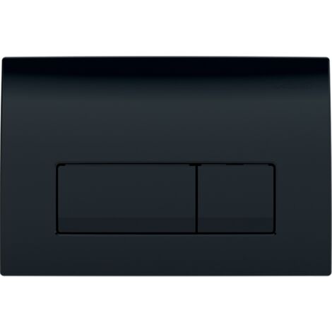Geberit – Plaque de commande WC double touche – Noir brillant – Matériau ABS – Compatible réservoir Grohe – Design épuré