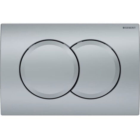 Geberit – Plaque de commande WC – Finition chrome mat – Forme ronde – Système de déclenchement double touche – Dimensions 246x164x23mm - Delta01