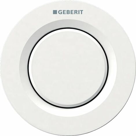Poussoir pneumatique encastré blanc brillant – Déclenchement simple/double touche – Compatible réservoirs Geberit – Installation murale