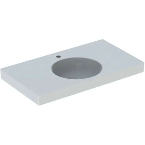 Geberit Preciosa II Lavabo con balda, 90x50cm, orificio para grifería central, sin rebosadero, Blanco
