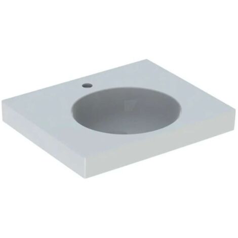 Geberit Preciosa II Lavabo con ripiano, 60x50cm, foro centrale, senza troppopieno, Bianco