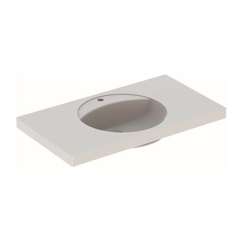 

Geberit Preciosa Lavabo con repisa, 100x55cm, orificio central para grifería, sin rebosadero, Blanco