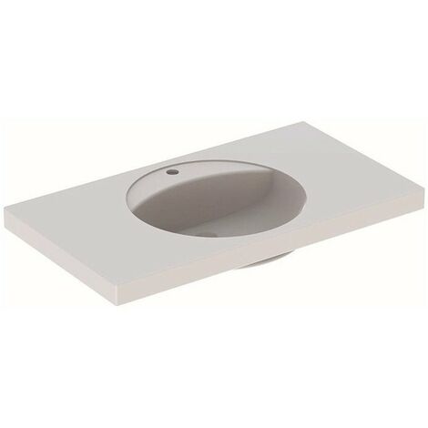 Geberit Preciosa Lavabo con ripiano, 100x55cm, foro centrale, senza troppopieno, Bianco