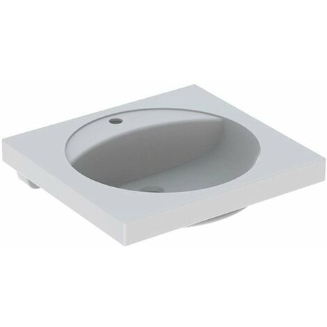 Geberit Preciosa Lavabo con ripiano, 60x55cm, foro centrale, senza troppopieno, Bianco