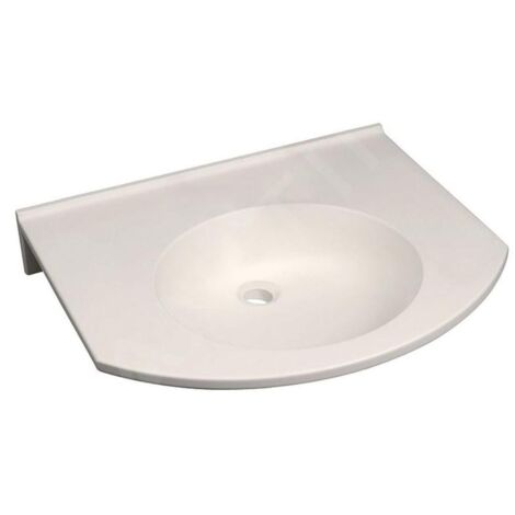 Geberit Publica - Lavabo adapté aux PMR, 600x550x115 mm, sans trop-plein, sans trou pour le robinet, blanc alpin 501.040.11.1
