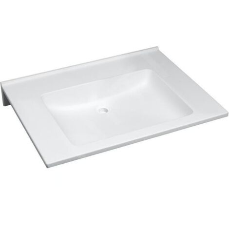 Geberit Publica - Lavabo adapté aux PMR, 700x550x115 mm, sans trop-plein, sans trou pour le robinet, blanc alpin 501.042.11.1