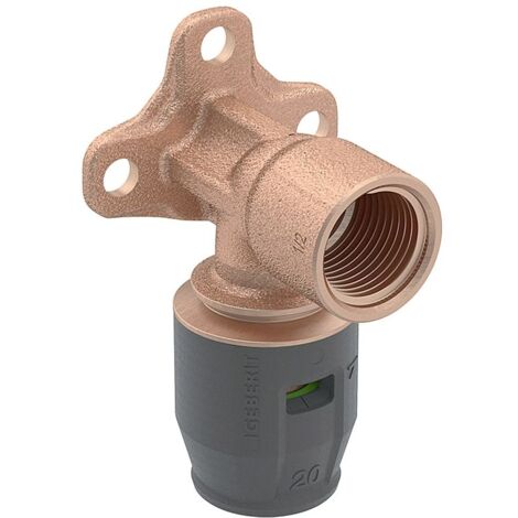 Geberit PushFit Anschlusswinkel 90 Grad, d 20mm, Rp 1/2", L1 5,2cm, Rotguss bleifrei
