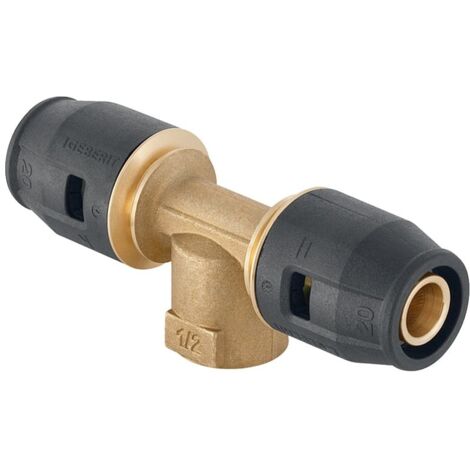 Geberit PushFit T-Stück mit Innengewinde CW617N, d 25mm, Rp 3/4″, d1 25mm