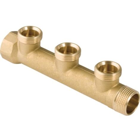 Geberit PushFit Verteiler dreifach R3/4 auf Eurokonus G3/4 (Messing)