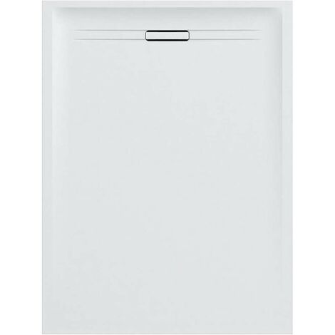 Geberit – Receveur de douche 1400x900 mm en pierre-résine – Surface structurée blanche – Classe anti-dérapante C – Pour personnes à mobilité réduite