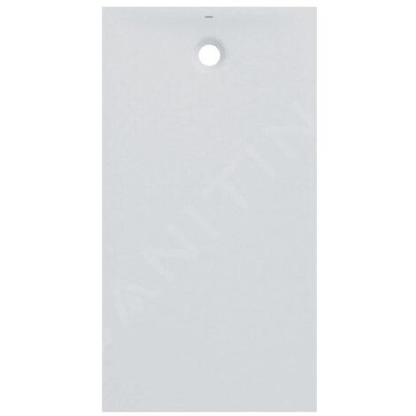 Geberit – Receveur de douche à encastrer 80x120x4 cm – Résine de pierre blanc mat – Antidérapant – Installation au sol ou sur pieds