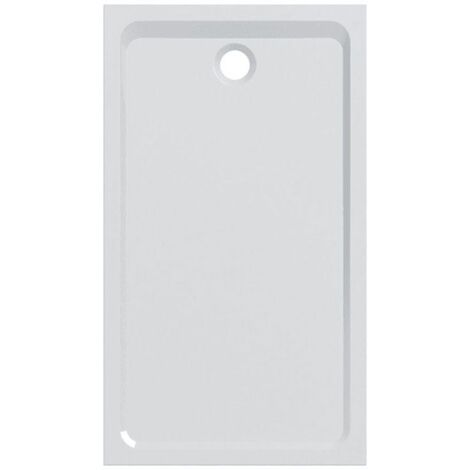 Geberit – Receveur de douche extra-plat 140x90 cm – Marbrex® blanc brillant – À poser ou à encastrer – Bonde siphoïde Ø 90 mm