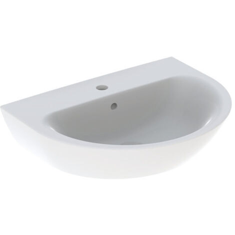 Geberit RENOVA lavabo con foro rubinetto con troppopieno 650x500mm bianco KT