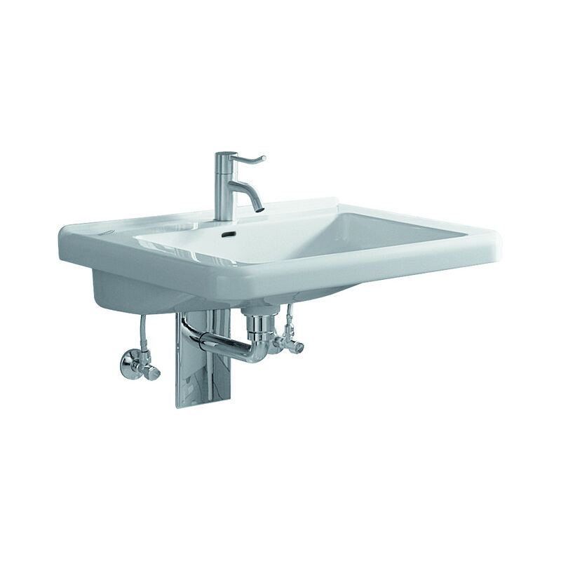 

Renova Nr. 1 Comfort Lavabo, accesible para sillas de ruedas, 550x525 mm, sin agujero para grifo, sin rebosadero, blanco, 128556, color: Blanco, con