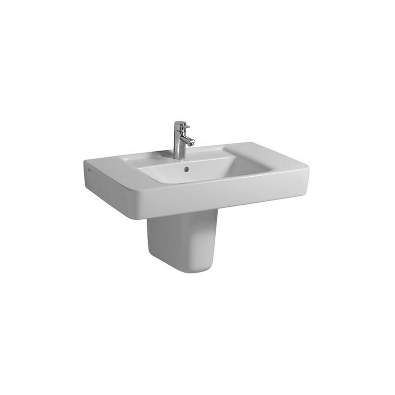 

Renova Nr.1 Lavabo para muebles plano 100x48cm, sin agujero para grifo, sin rebosadero, color: Blanco - 122101000 - Keramag