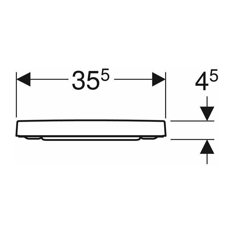

Asiento para inodoro Geberit Renova Plan Rectangular, cierre lento, montaje superior, blanco